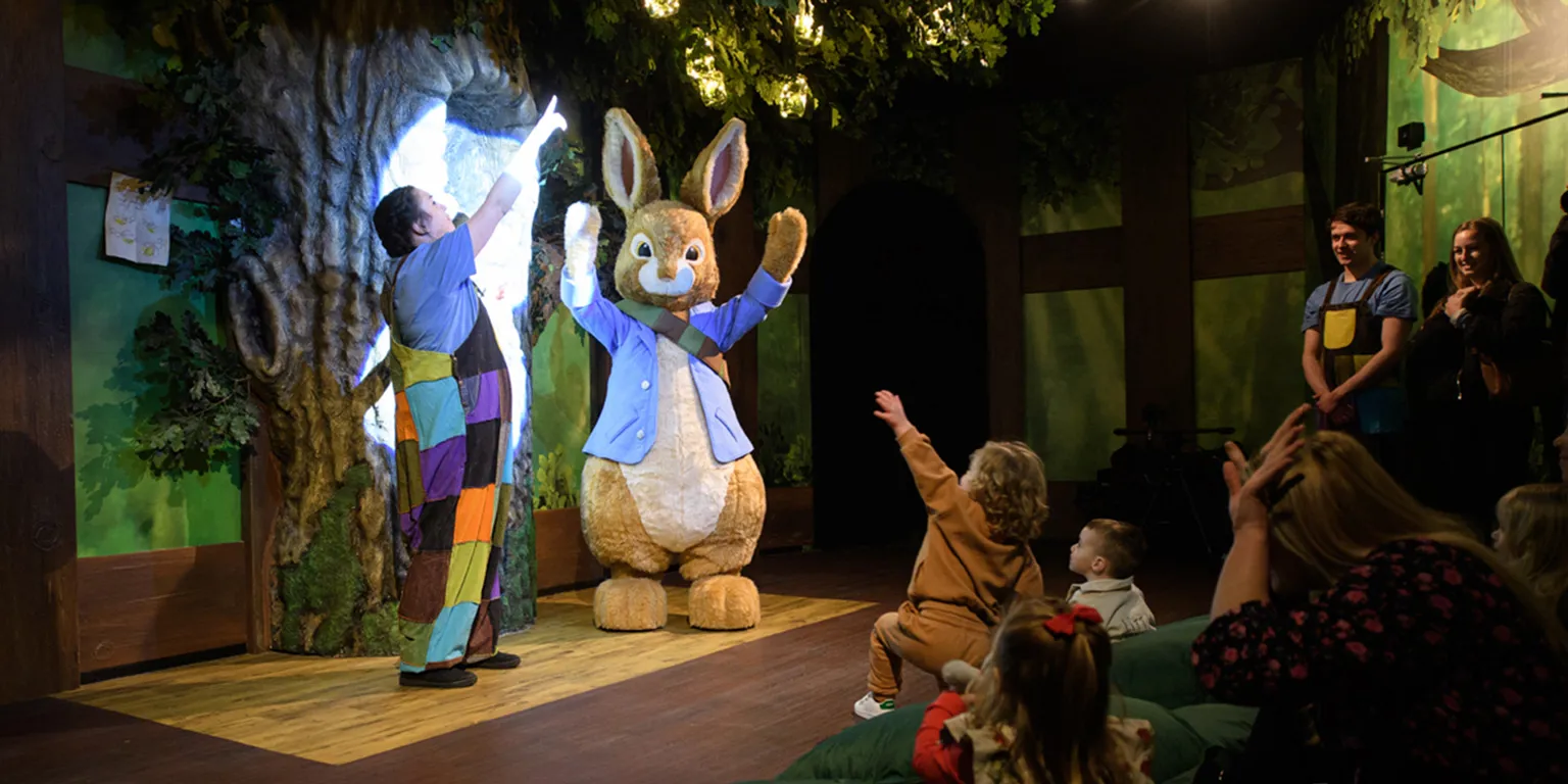 Meet Peter Rabbit at Peter Rabbit Explore and Play attraction Blackpool